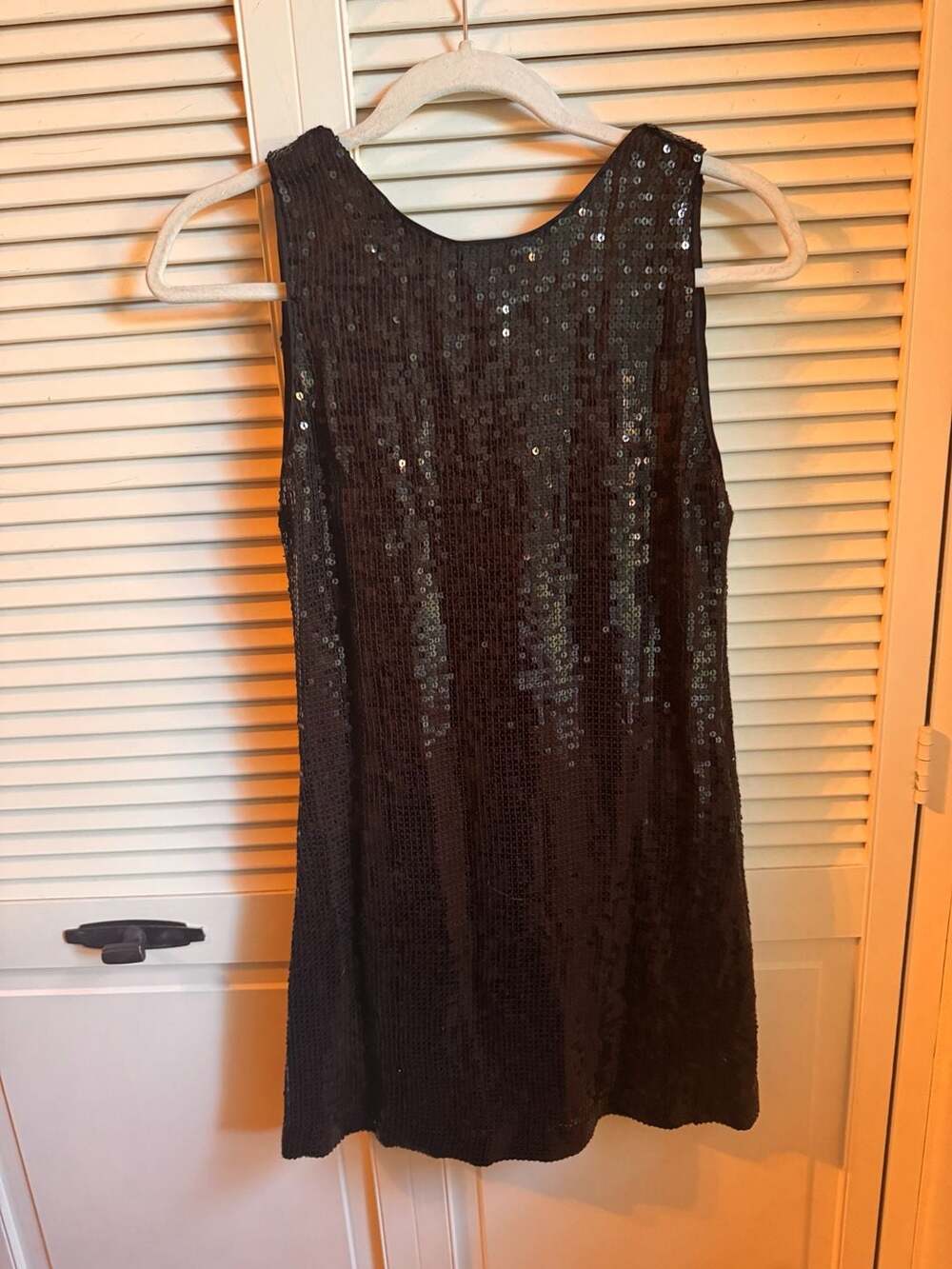 Alice + Olivia Black Sequin Cowl Back Mini Dress